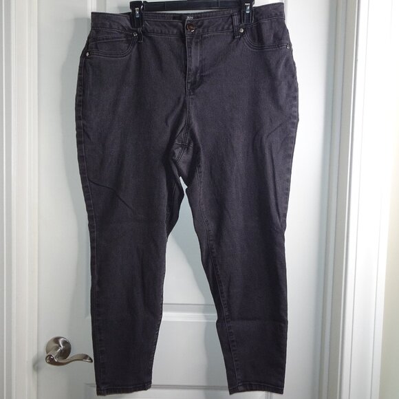 1822 Denim Black Skinny Jeans Ankle Length Plus Size 18W - Picture 1 of 6